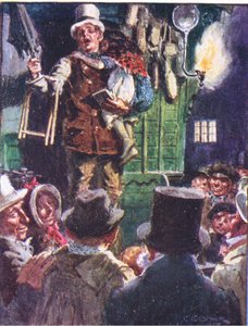 Ahora no te preguntaré cuánto por el lote, sino cuánto menos (ilustración de Doctor Marigolds Prescription, 1910) de Charles Edmund Brock