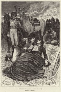 Muerte del Mariscal Lannes en Essling; Napoleón y el moribundo Mariscal Lannes en la Batalla de Aspern-Essling, Austria de Charles Edouard Delort