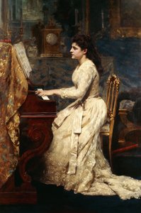 Una joven tocando el piano, 1891