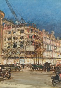 Construcción del nuevo edificio para Bourne y Hollingsworth, Oxford Street, Londres de Charles Edward Dixon