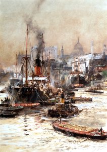 El Támesis bajo St Pauls de Charles Edward Dixon