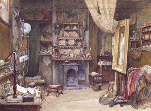El estudio del artista, 1885 de Charles Edward Holloway