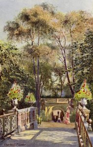 Zoológico de Londres: Túnel, desde Canal Bridge (litografia en color) de Charles Edwin Flower