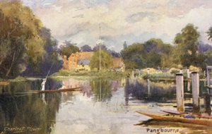 Río Támesis: Pangbourne (litografía en color)