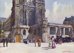Abadía de Westminster, donde el rey Eduardo VII y la reina Alexandra desembarcaron de Charles Edwin Flower