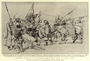 Caballería tártara en Tientsin camino al frente de Charles Edwin Fripp
