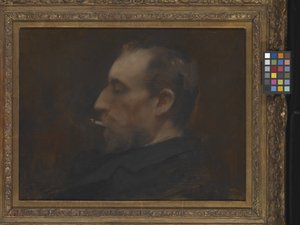 Retrato de un hombre (óleo sobre madera)