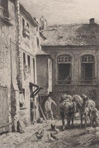 Un patio de París en 1865 de Charles Emile Jacque