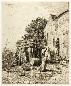 Una vivienda rústica de Charles Emile Jacque