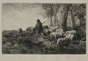 Una manada de cerdos, 1880