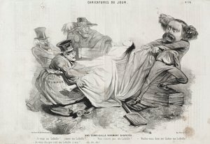 Caricature du Jour: No. 78, Un Demoiselle vivement disputée de Charles Emile Jacque