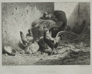 Gallo y Gallinas de Charles Emile Jacque