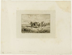 Cruzando el puente de Charles Emile Jacque