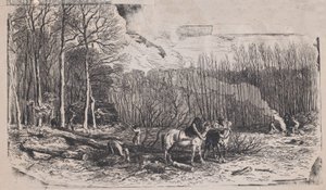 Febrero del Álbum de temas rústicos, 1859 de Charles Emile Jacque