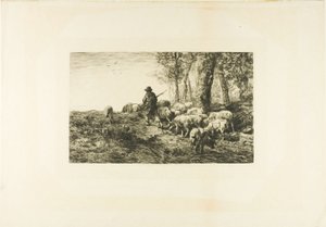 Manada de Cerdos con Porquero de Charles Emile Jacque