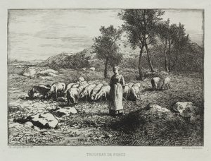 Manada de cerdos de Charles Emile Jacque