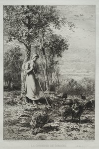 Cuidador de los pavos de Charles Emile Jacque