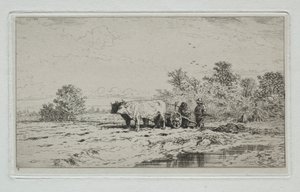 Paisaje, Trabajadores, 1845 de Charles Emile Jacque