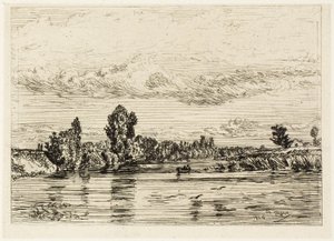 Paisaje cerca de Asnières de Charles Emile Jacque