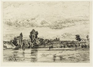 Paisaje cerca de Asnières de Charles Emile Jacque