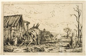 Paisaje con Carro Desenganchado de Charles Emile Jacque