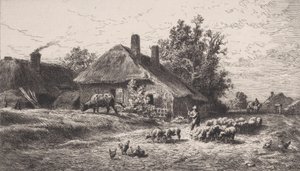 Le Hameau, 1867 de Charles Emile Jacque