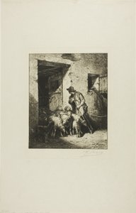 Sacando las ovejas de Charles Emile Jacque