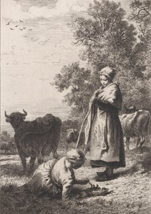 Pequeñas lecheras de Charles Emile Jacque