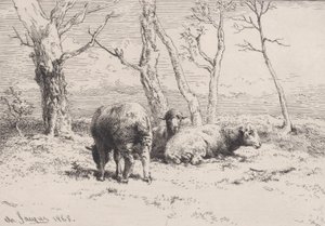 Ovejas, 1868 de Charles Emile Jacque