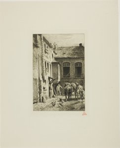 Patio parisino de Charles Emile Jacque