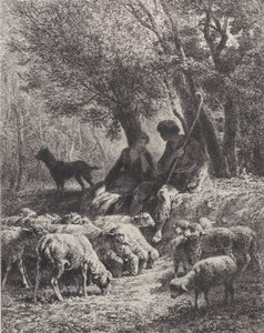 Escena pastoral de Charles Emile Jacque