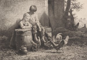 Petits, petits!!, 1864 de Charles Emile Jacque