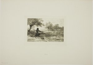 Pesca con caña de Charles Emile Jacque