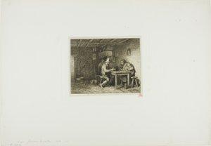 Los jugadores de cartas de Charles Emile Jacque
