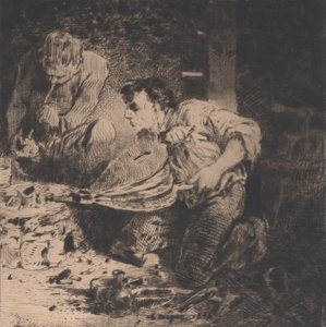 Los falsificadores, 1843 de Charles Emile Jacque
