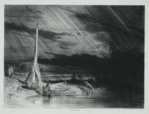 El Pescador, Tiempo Lluvioso de Charles Emile Jacque