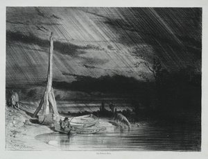 El Pescador, Clima Lluvioso, 1847 de Charles Emile Jacque
