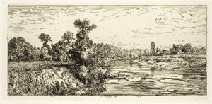 La Isla de Aligre, con Dos Barcos de Charles Emile Jacque