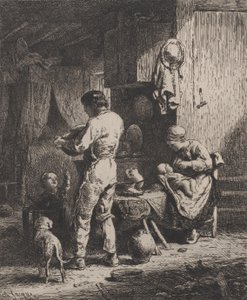 La comida, 1864 de Charles Emile Jacque