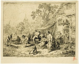 Los jugadores de bolos de Charles Emile Jacque