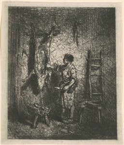 El Carnicero de Cerdos de Charles Emile Jacque