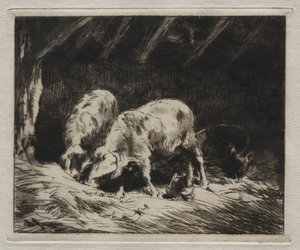 Dos cerdos de Charles Emile Jacque