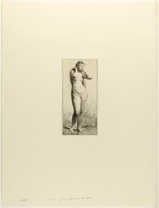 Joven mujer bañándose de Charles Emile Jacque
