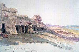 Tumbas de roca, Beni Hassan, 10 de marzo de 1863, Egipto, 1863 de Charles Émile de Tournemine