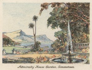 Sudáfrica: Admiralty House Garden, Simonstown (litografía en color)