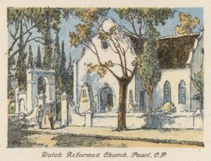 Sudáfrica: Iglesia Reformada Holandesa, Paarl, CP (litografía en color)
