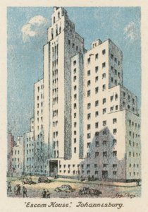 Sudáfrica: "Escom House", Johannesburgo (litografía en color) de Charles Ernest Peers