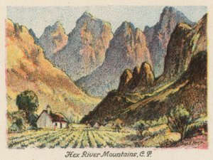 Sudáfrica: Hex River Mountains, CP (litografía en color) de Charles Ernest Peers
