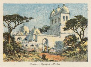 Sudáfrica: Indian Temple, Natal (litografía en color)