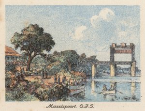 Sudáfrica: Mazelspoort, OFS (litografía en color) de Charles Ernest Peers